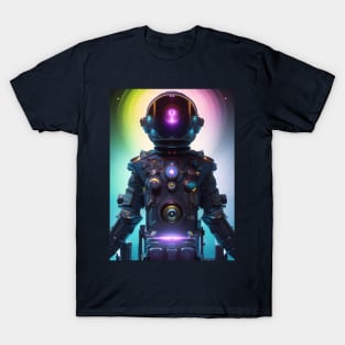 Colorful Atompunk Astronaut digital AI Art T-Shirt